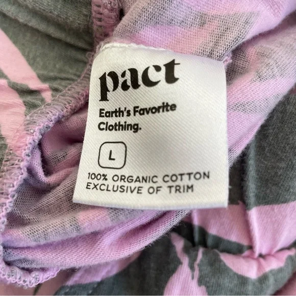 Pact Organic Cotton Floral Lounge Set Kimono Top + Pants | Size M/L & L - Picture 4 of 5